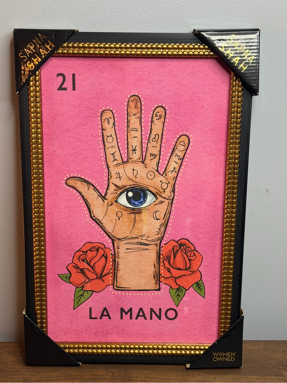 Mystical Sapna Shah “La Mano” Lotería artwork – 18” x 12”